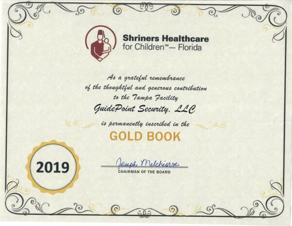 Gold Book Certificate
